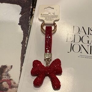 ❤️ Red Rhinestone Bow Keychain